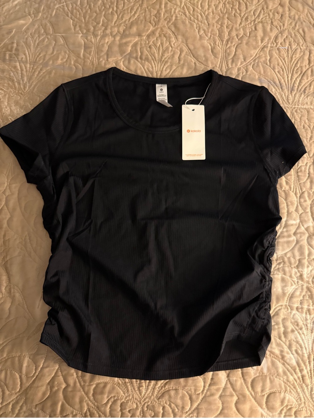 Black Short-Sleeve Women's Top